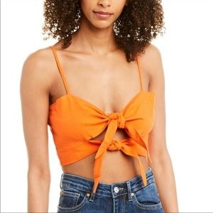 Charlie Holiday Linen Blend Crop Top